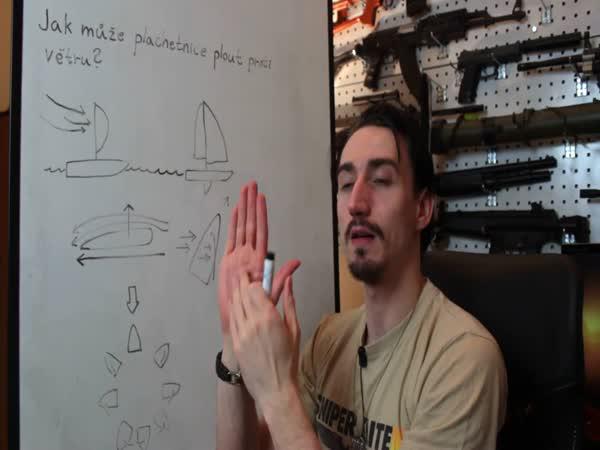     Vědecké kladivo – plachetnicí proti větru    