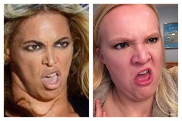       Imitace obličejů celebrit      