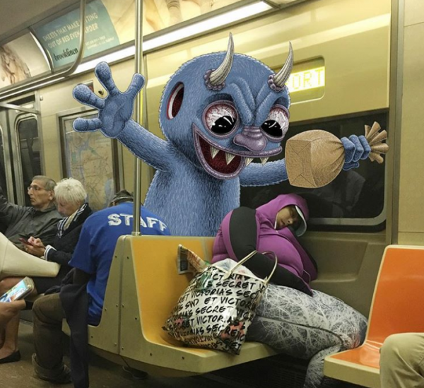       GALERIE – Pán malující obrázky k lidem z metra
